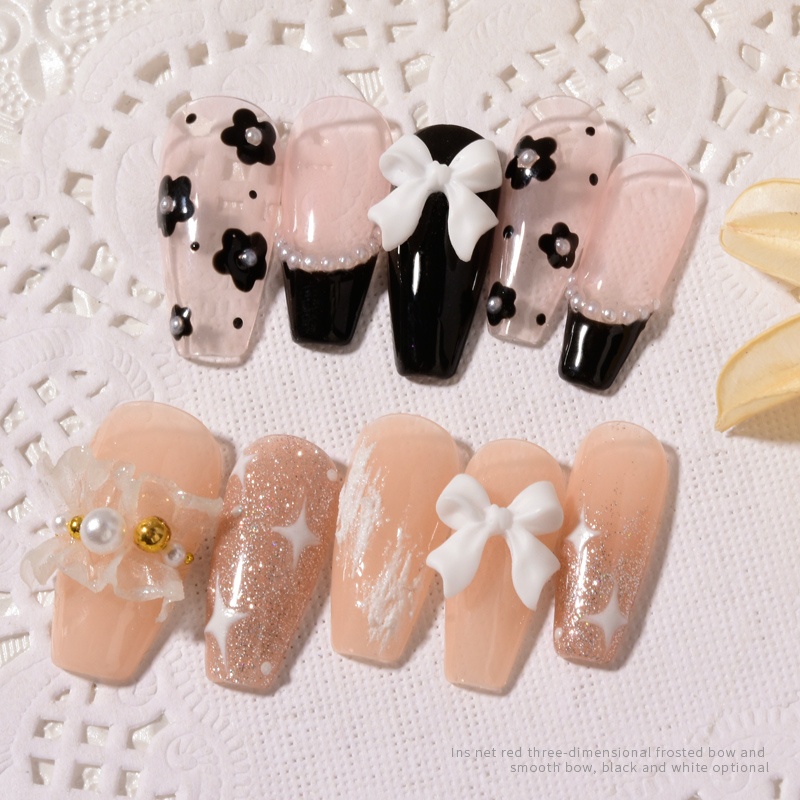Set nơ 2 cánh nhiều màu trang trí đính móng nail