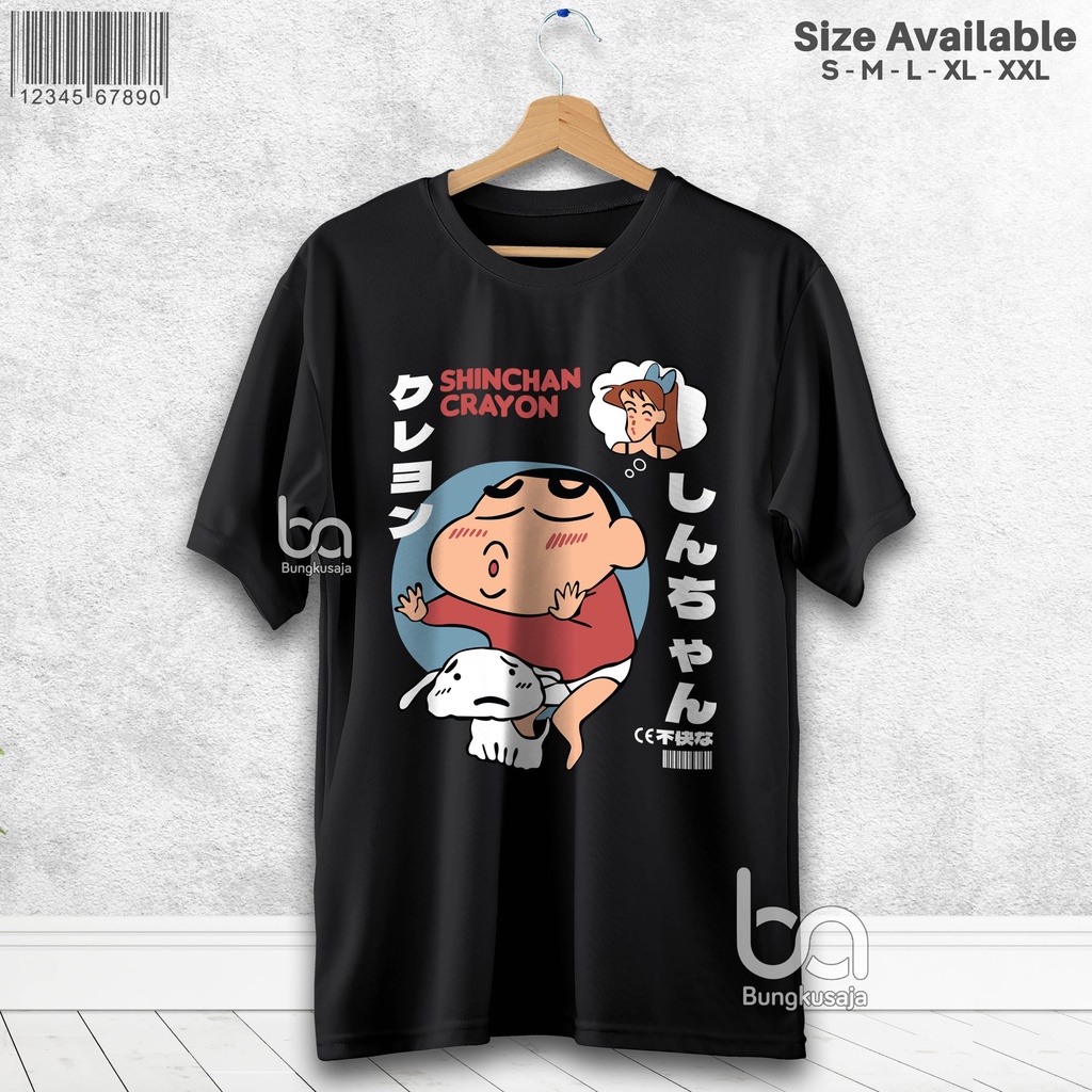 Kaos Crayon Shinchan Tshirt Kartun Jepang Baju Distro Cotton