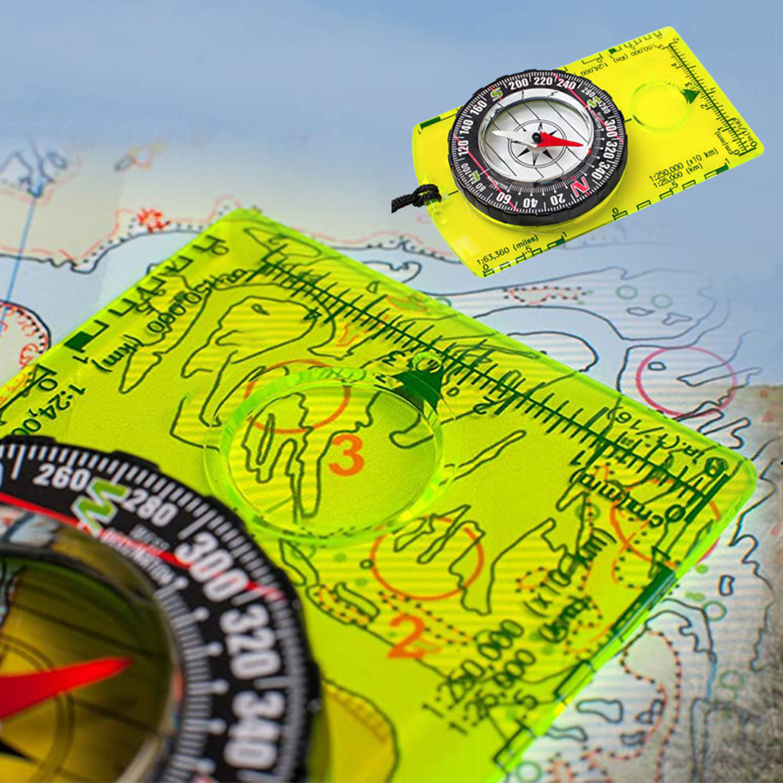 La Bàn Định Hướng không thấm nước la bàn không thấm nước xách tay orienteering Bộ com-pa cho chính xác Navigation 2 cái Kích thước nhỏ gọn độ nhạy cao dễ dàng để đọc cho các hoạt động ngoài trời