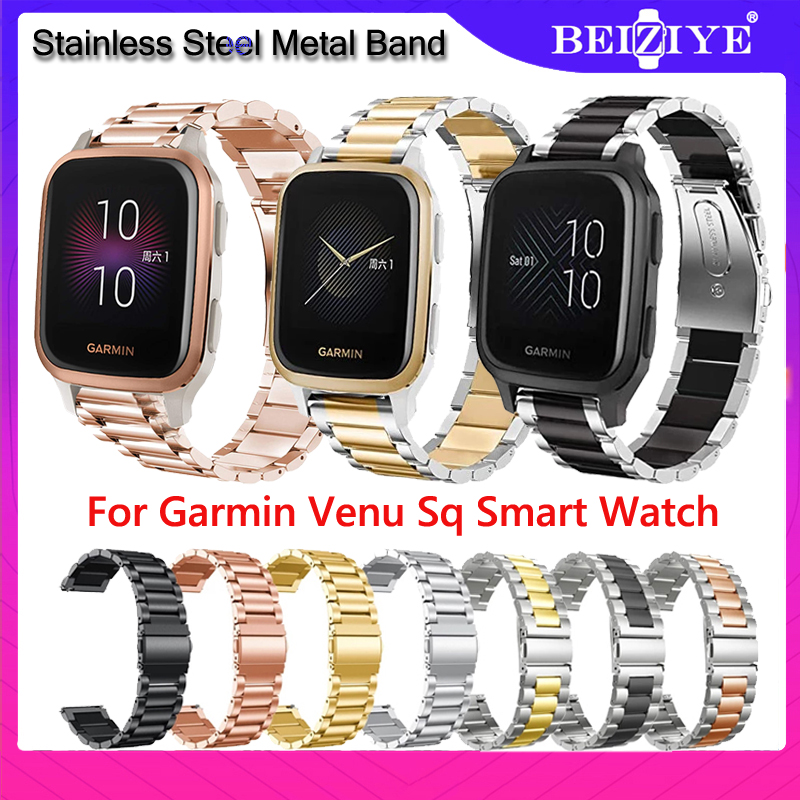 Đồng hồ thông minh Garmin Venu Sq Dây đeo kim loại bằng thép không gỉ Garmin Venu SQ music Đồng hồ đeo tay có thể thay thế cổ tay