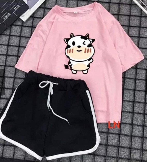 Sét áo con bò sữa +quần đùi viền LN12