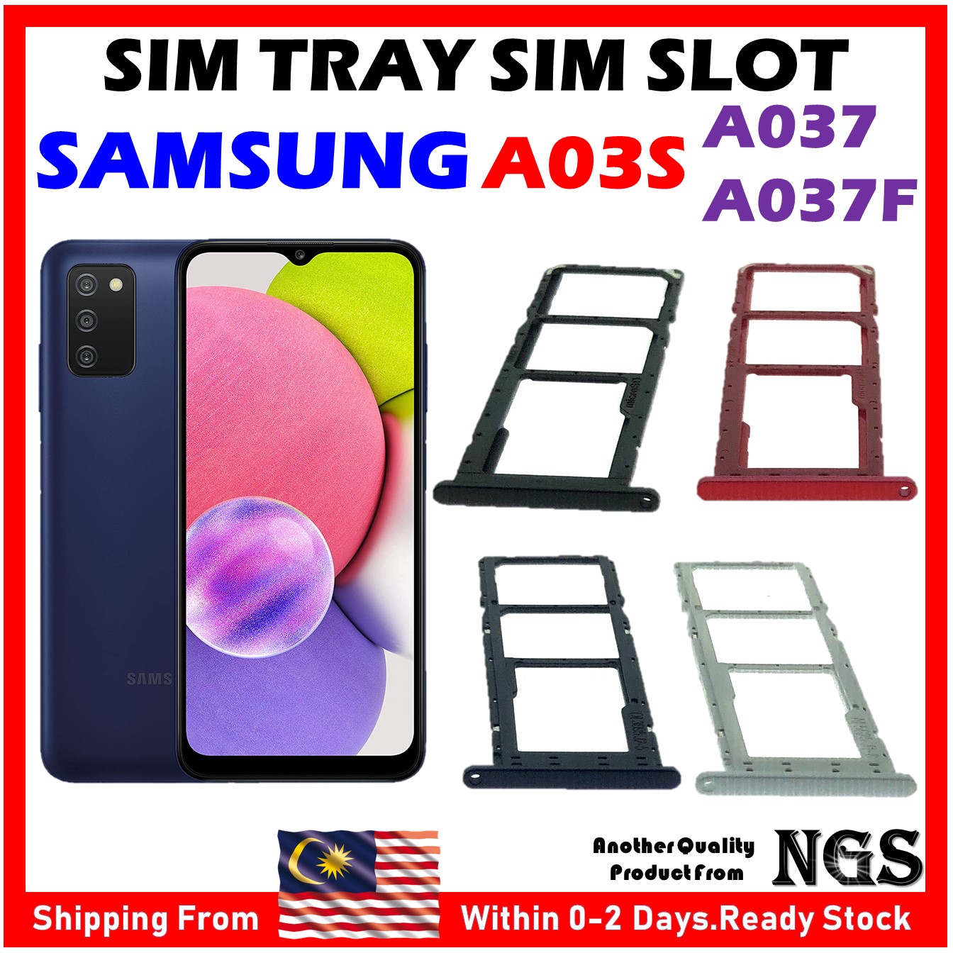 Sim Tray Sim Card Holder Sim Card Adapter For SAMSUNG Galaxy A03S A037  A037F | Lazada