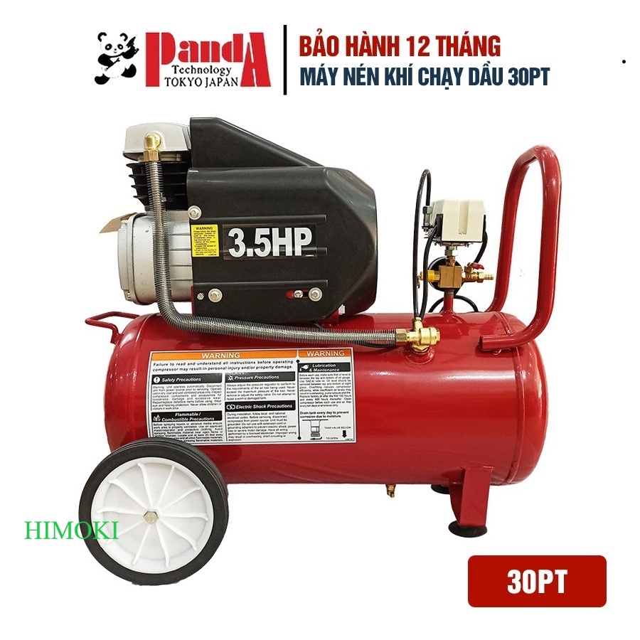 Máy nén khí chạy dầu panda 30pt công suất 3.5hp có rơle nhiệt, dung tích 30l đl