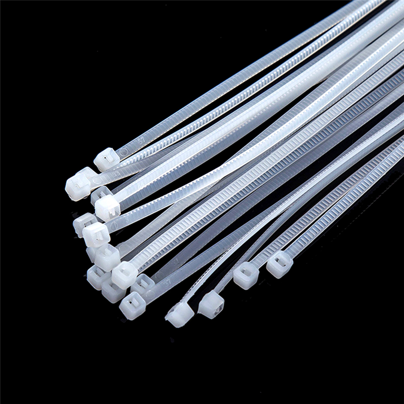 Maoyuanxing Chandrae 100pcs Fasten White Black Cable Wire Zip Ties Self Locking Nylon Cable Tie