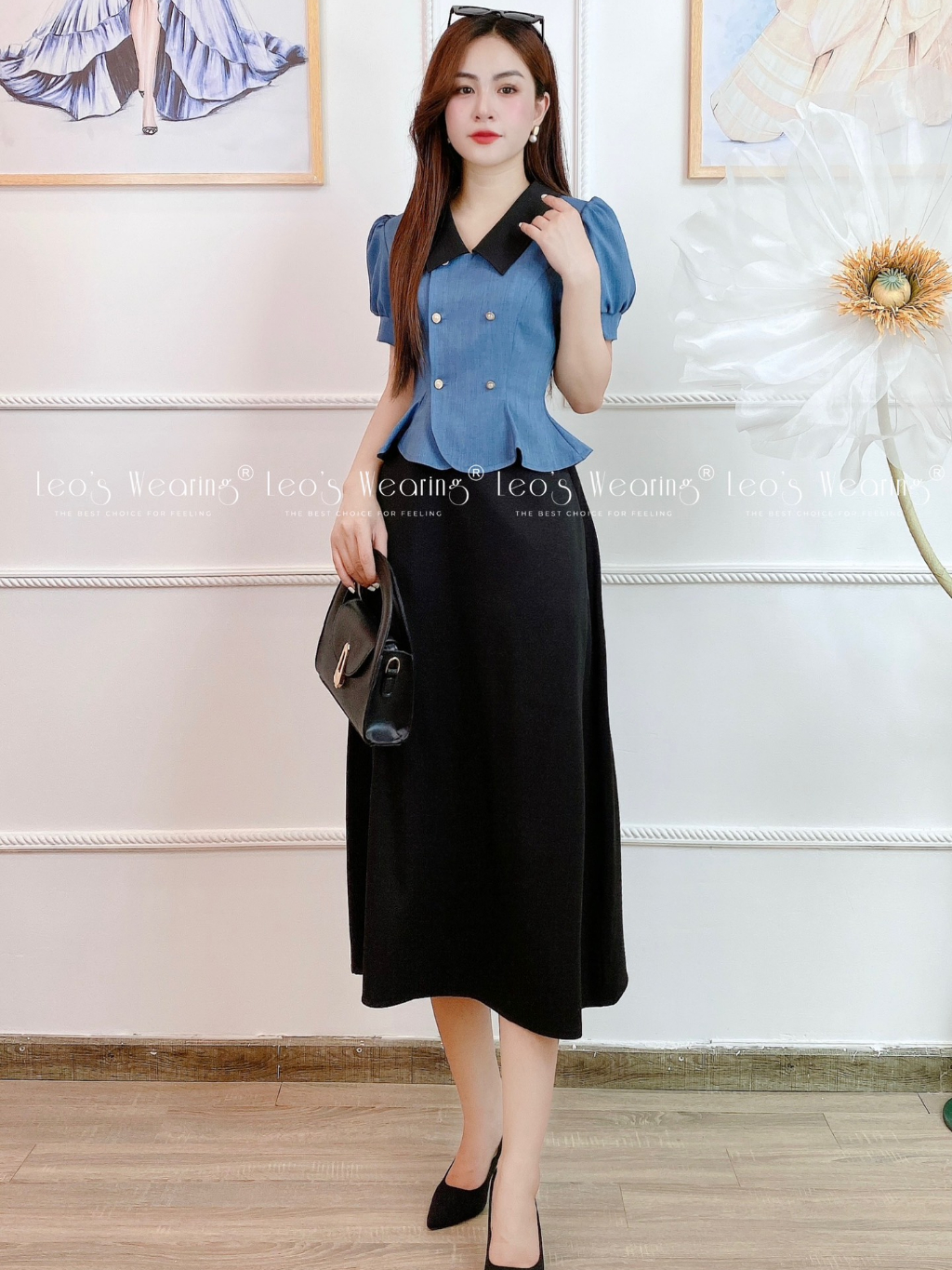 C396 LEOSWEARING set váy công sở