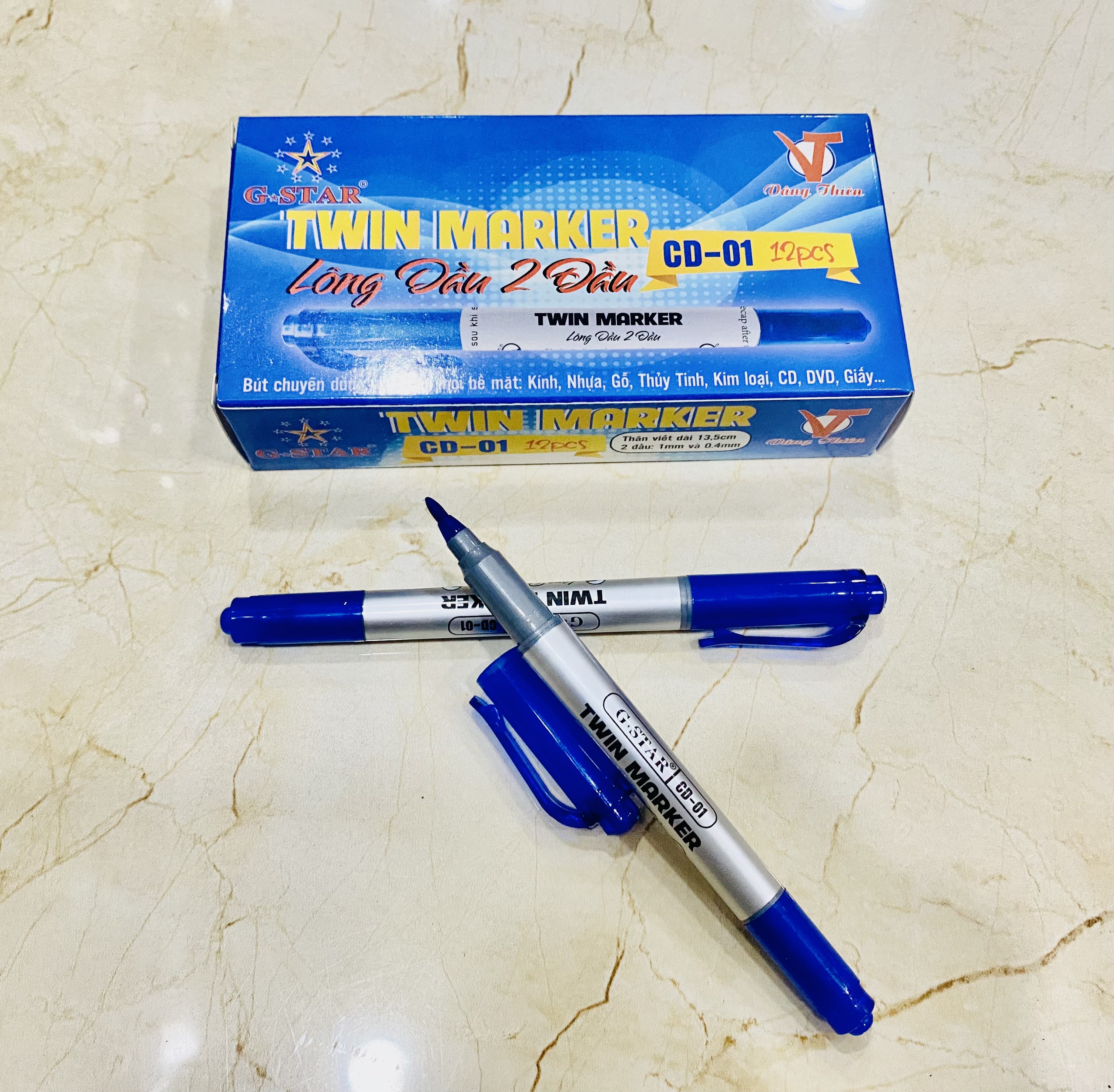 Bút Lông Dầu 2 Đầu Gstar CD01 (12 cây/ hộp)