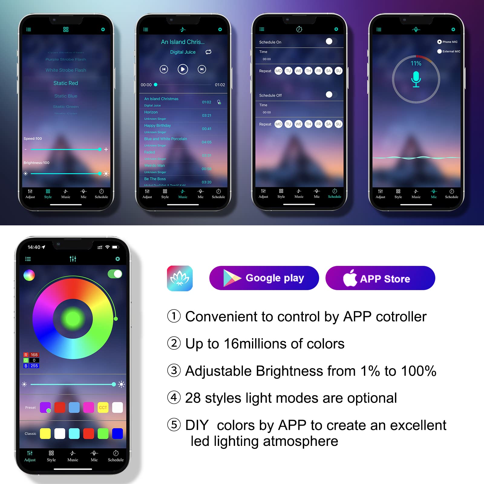 NEW%20%E3%80%90Innovative%20design%E3%80%91Led%20Car%20Interior%20Ambient%20Strip%20Lights%20Rgb%20Fiber%20Optic%20Atmosphere%20Neon%20Lighting%20Kit%20W/%20App%20Remote%20Control%20Auto%20Decorative%20Lamps%20-%20Image%206