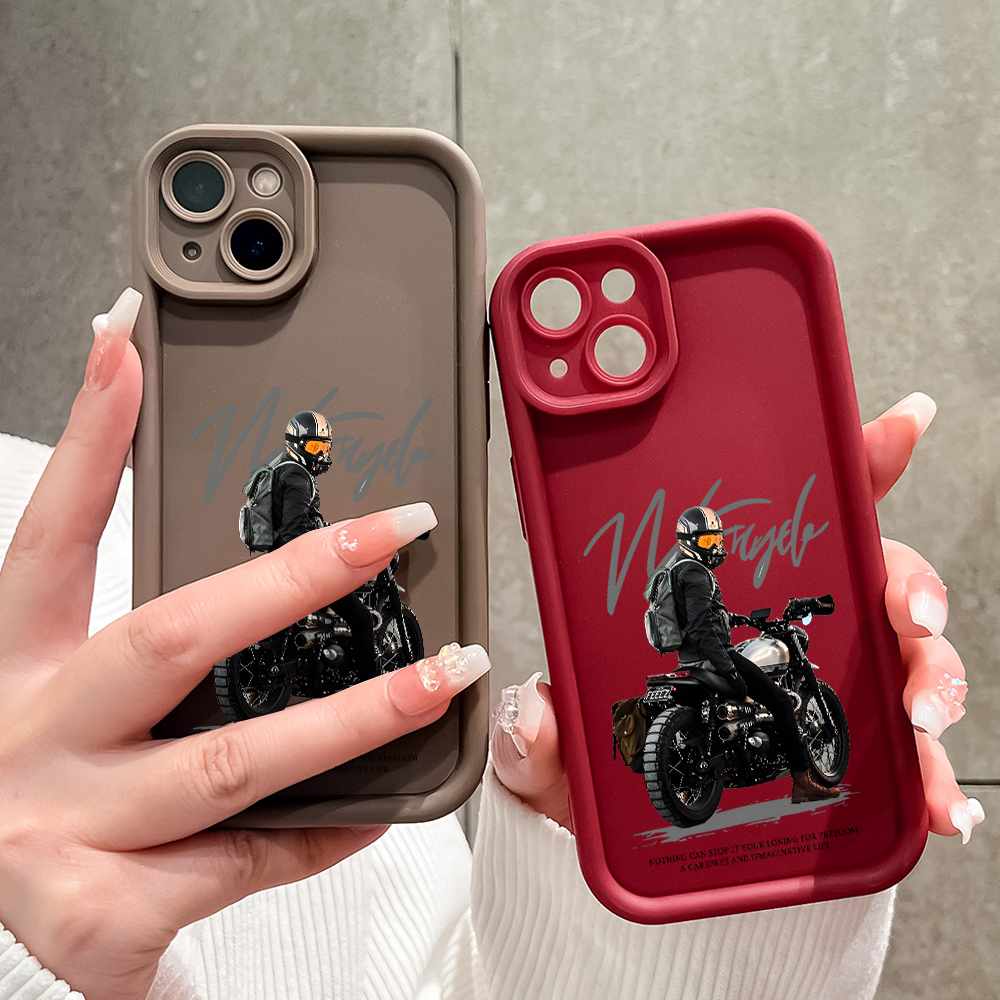 ZeroQiQi for OPPO A18 A38 Back Cover Motorcycle rider Soft Rubber Ladder Camera Protection Phone Case. 