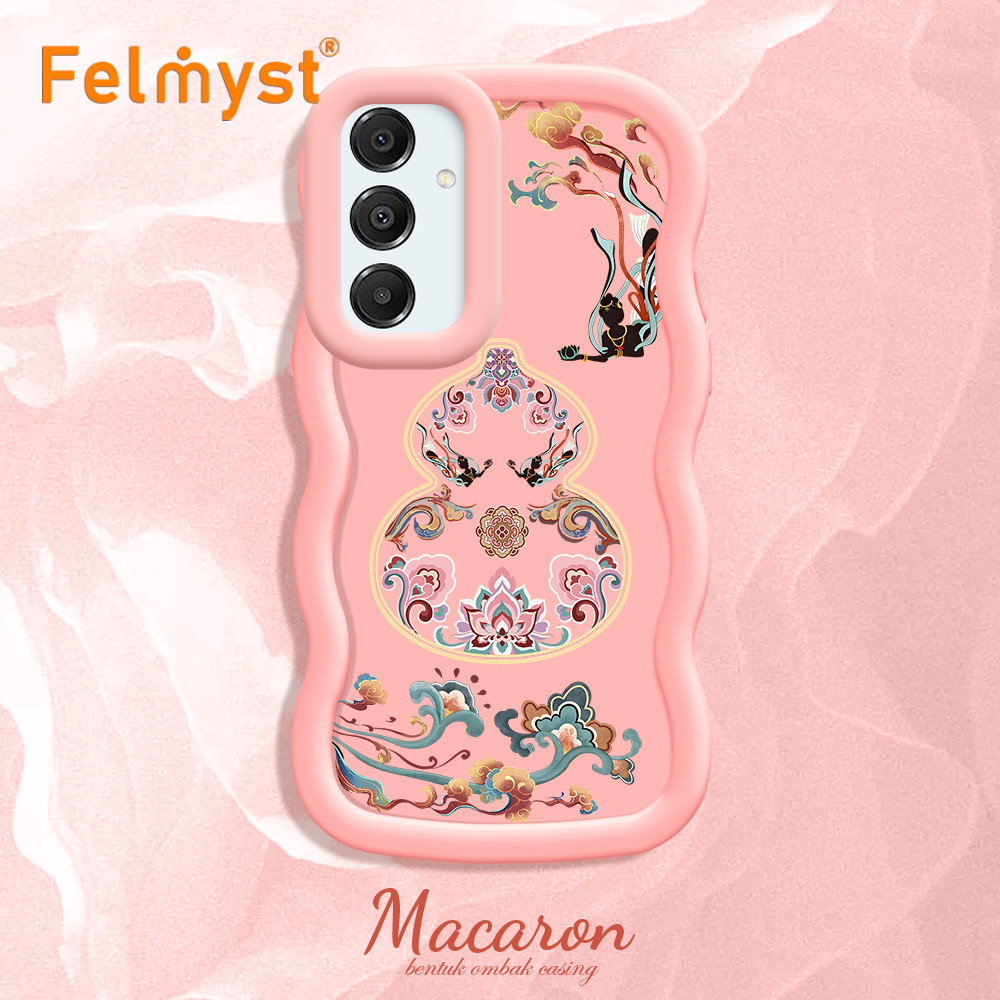 FELMYST%20for%20Samsung%20A16%20Back%20Cover%20Big%20Wave%20Edge%20Soft%20Silicone%20Gourd%20Pattern%20Macaron%20Phone%20Case%20-%20Image%202