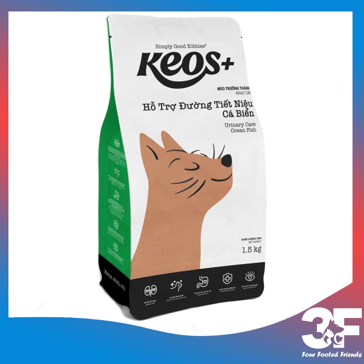Thức Ăn Hạt Cho Mèo Mọi Lứa Tuổi Keos Túi 1.5kg