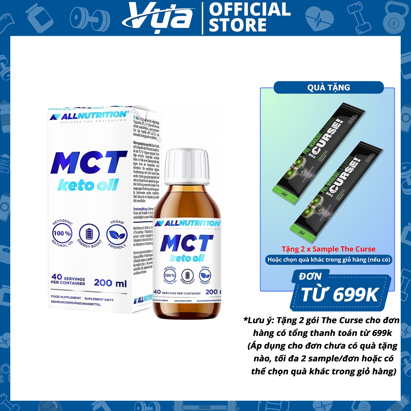 Dầu allnutrition - mct keto oil - hỗ trợ chế độ ăn kiêng keto chính hãng