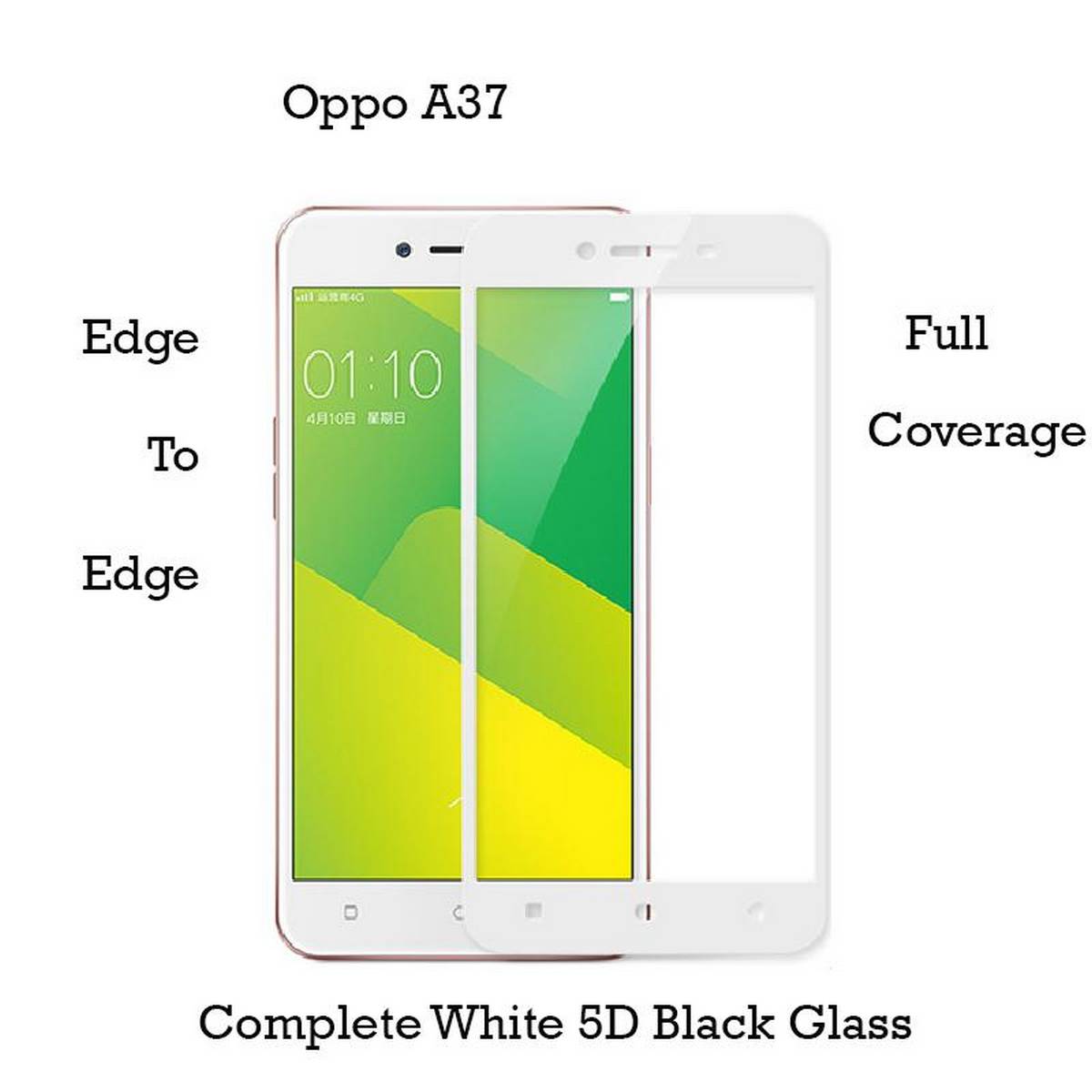 Oppo A37 Full White 9D5D6D10D11D21D Tempered Glass Screen Protector Full Glue Edge To Edge For Oppo A37