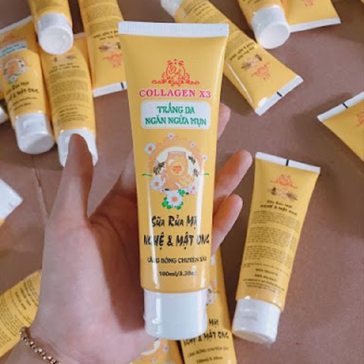[HCM] Sữa rửa mặt nghệ và mật ong collagen x3