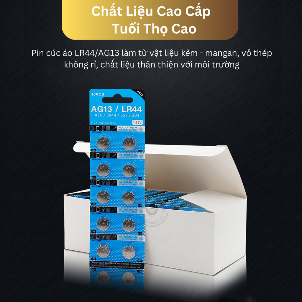 [HCM] Vỉ Pin Cúc Áo Vỉ 10 Viên (AG13 LR44) (AG10 LR1130)-Joyee