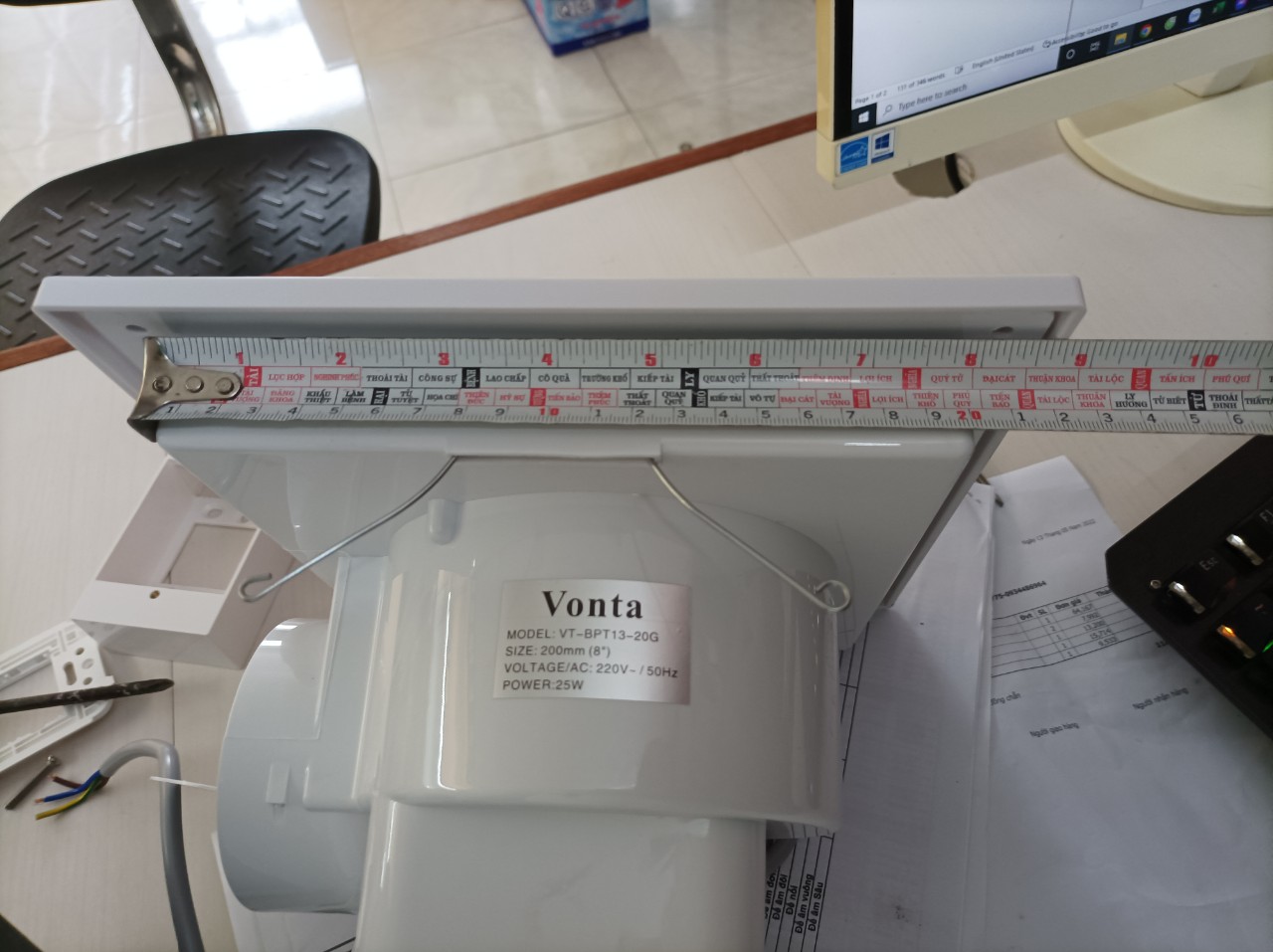Quạt thông gió quạt hút gió gắn trần Vonta