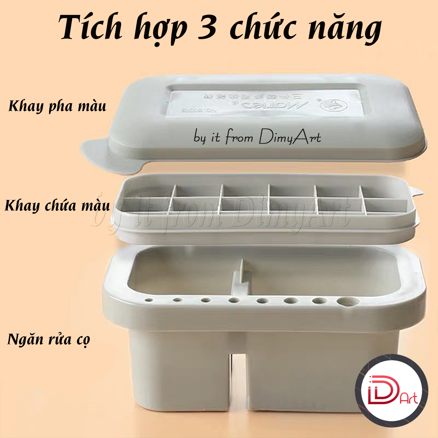 Xô rửa cọ vẽ đa năng MARIE's