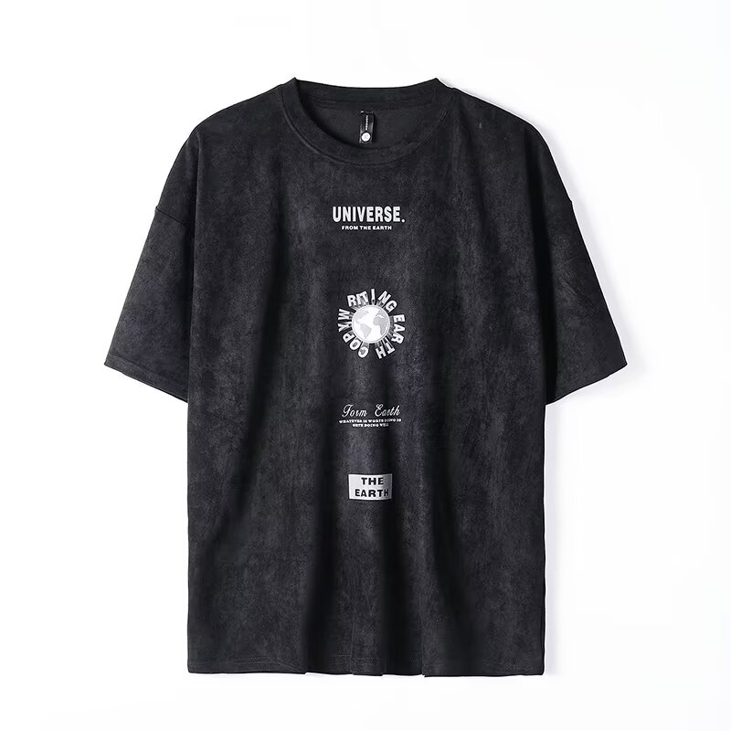 Men's t-shirt letter print short sleeve base shirt short sleeve top ins