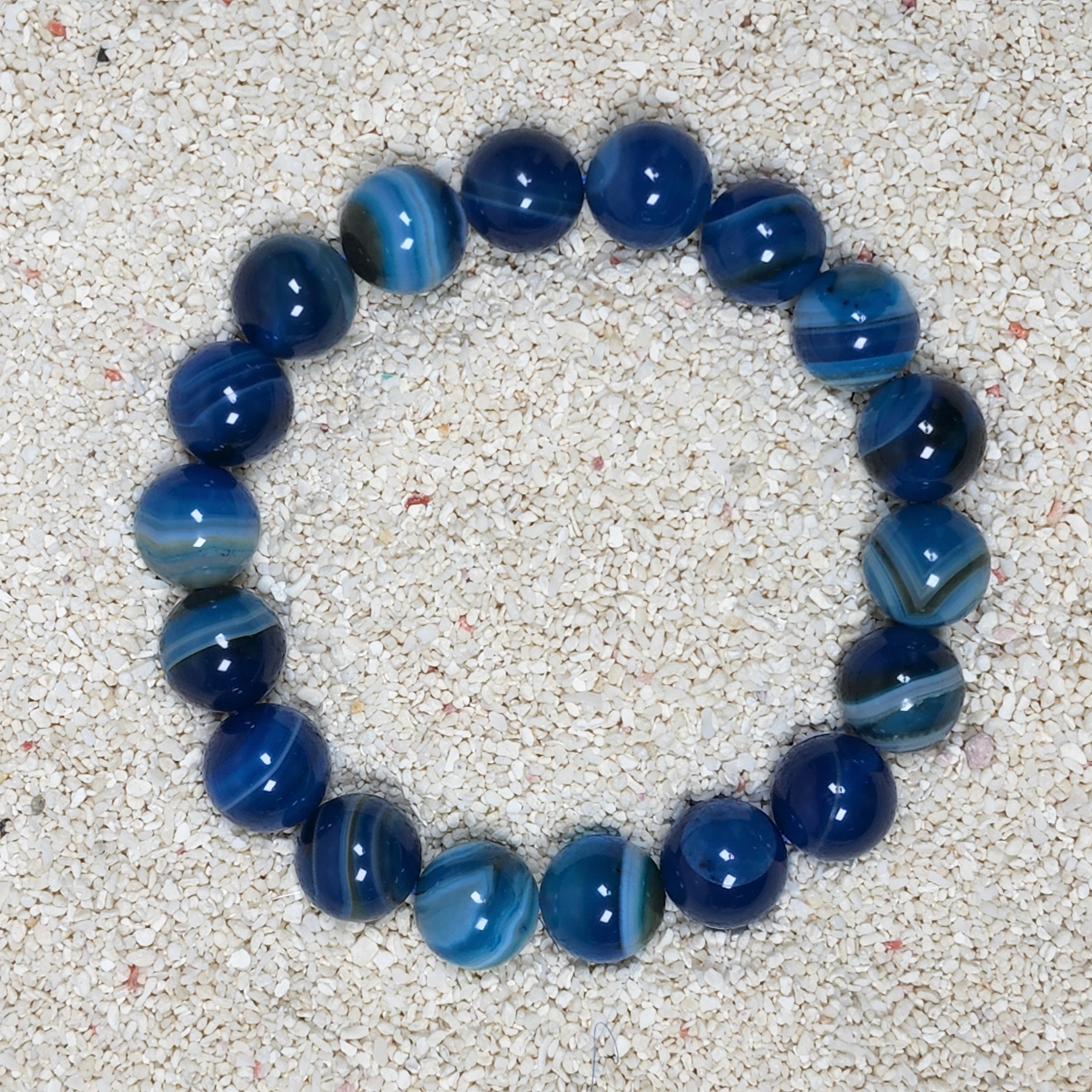 blue lace agate bead bracelet