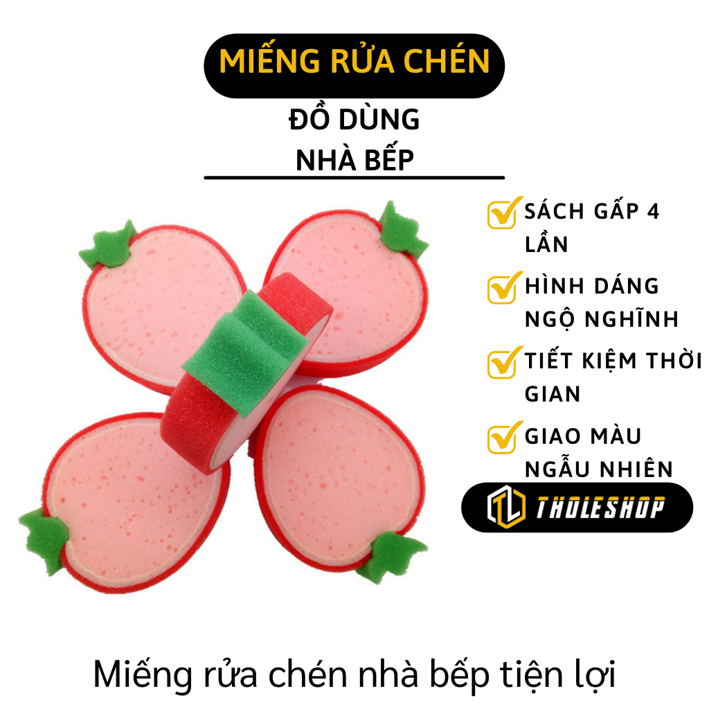 Miếng rửa chén hình dáng đáng yêu - Miếng rửa chén bát bọt biển loại lớn hình trái cây - Bông tắm bọt biển dễ thương