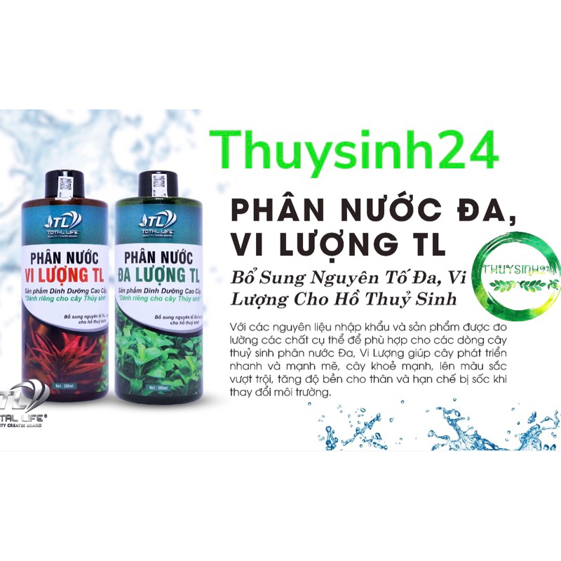 Phân nước TL Total Life Đa Lượng | Vi Lượng - phân nước cung cấp dinh dưỡng cho cây thủy sinh phát triển nvl