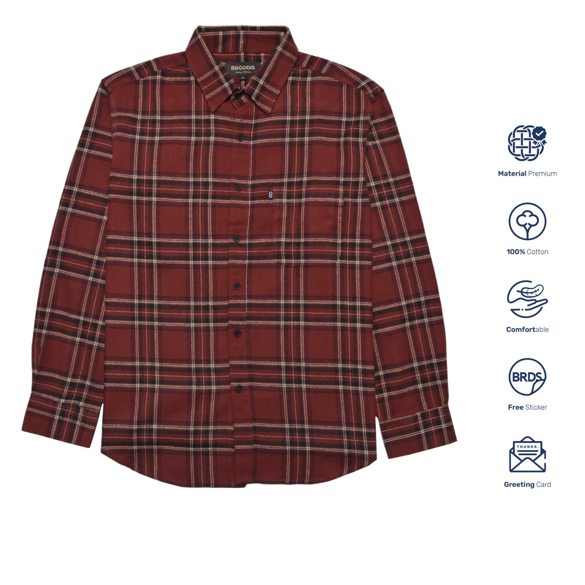 Broodis Kemeja Flannel Lengan panjang 