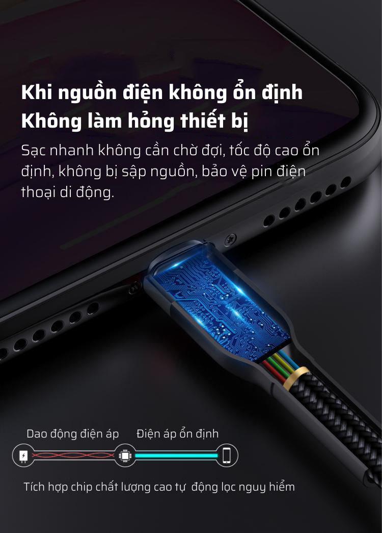 Cáp sạc nhanh Romoss, cáp sạc nhanh CB12B cổng Micro USB to Lighting