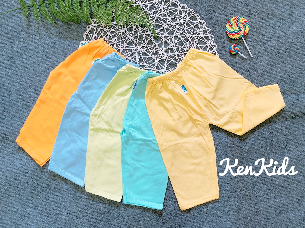 Quần dài màu thun cotton 100% cho bé - 1 cái