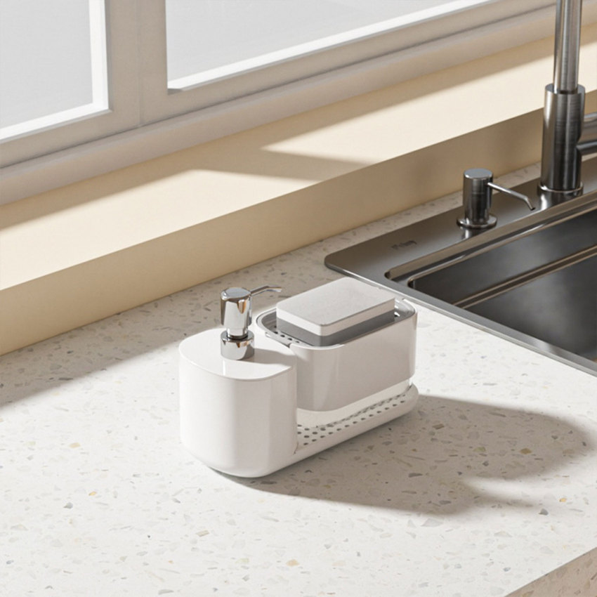 Soap Dispenser Bottle Automatic Liquid Soap Dispenser Kitchen Bath Accessories Sponge Brush Storage Box Manual Soap Dispenser