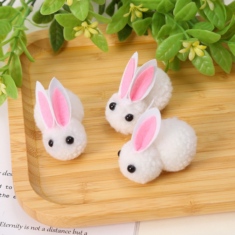 [Ship hỏa tốc 2h] [ ship hỏa tốc 2h] Gấu bông mini thỏ ngọc 5,5cm làm phụ kiện handmade, tóc