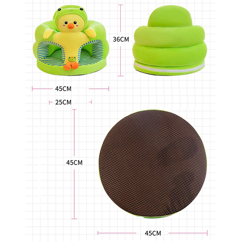 【Top-rated】 Baby Sitting Chair Cover Cute Animal Shaped Plush Sofa Case Infants Learning Support Seat Cushion.