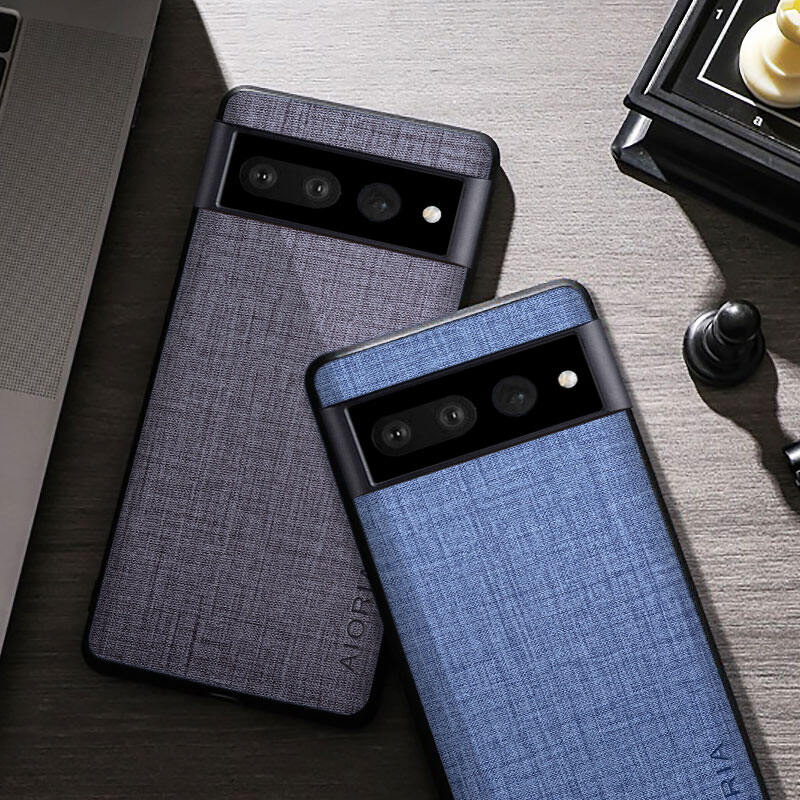 lthmy for Google Pixel 6A Case Textile Texture Leather Skin Phone Cases Soft TPU Hard PC Cover Casing.
