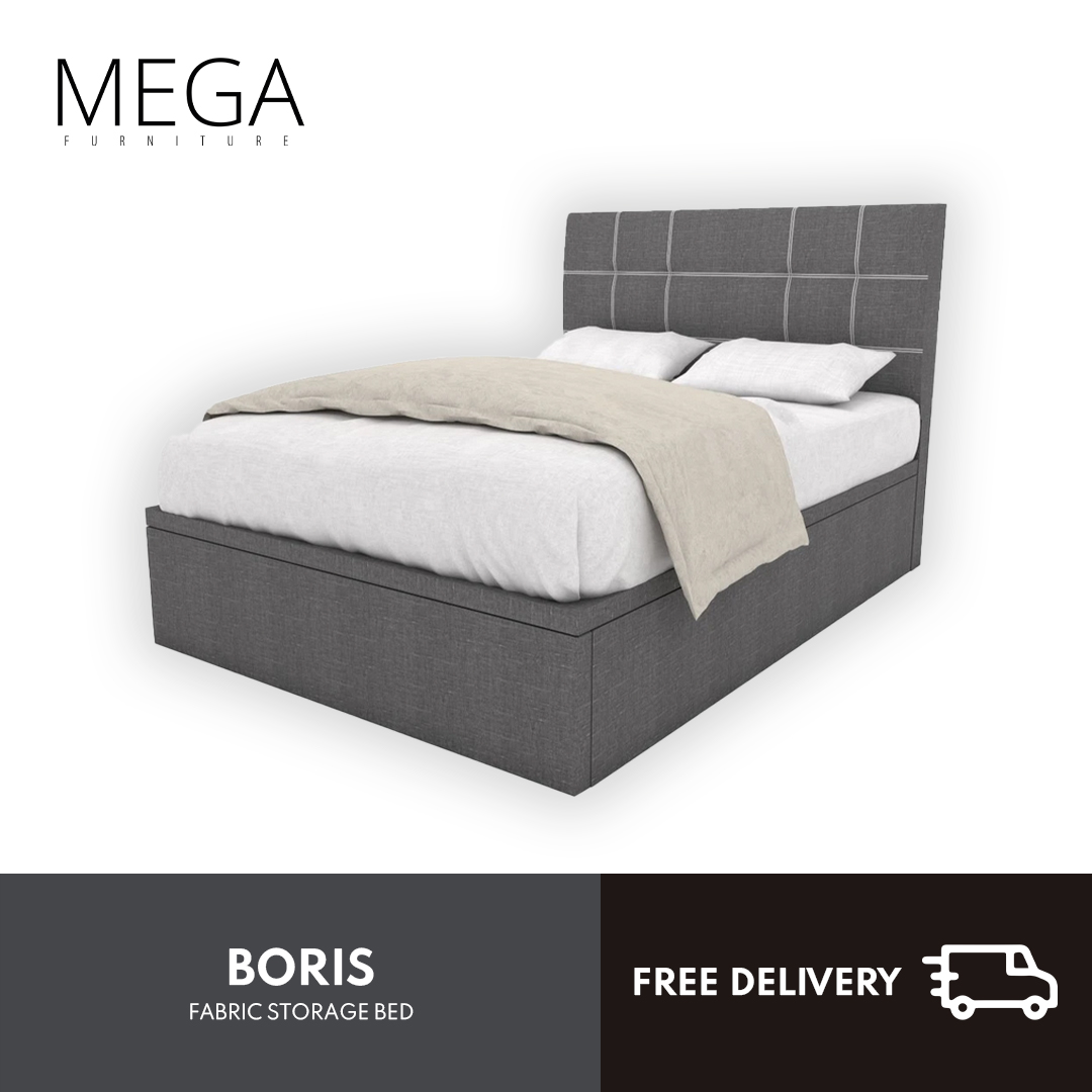 grey king single bed frame