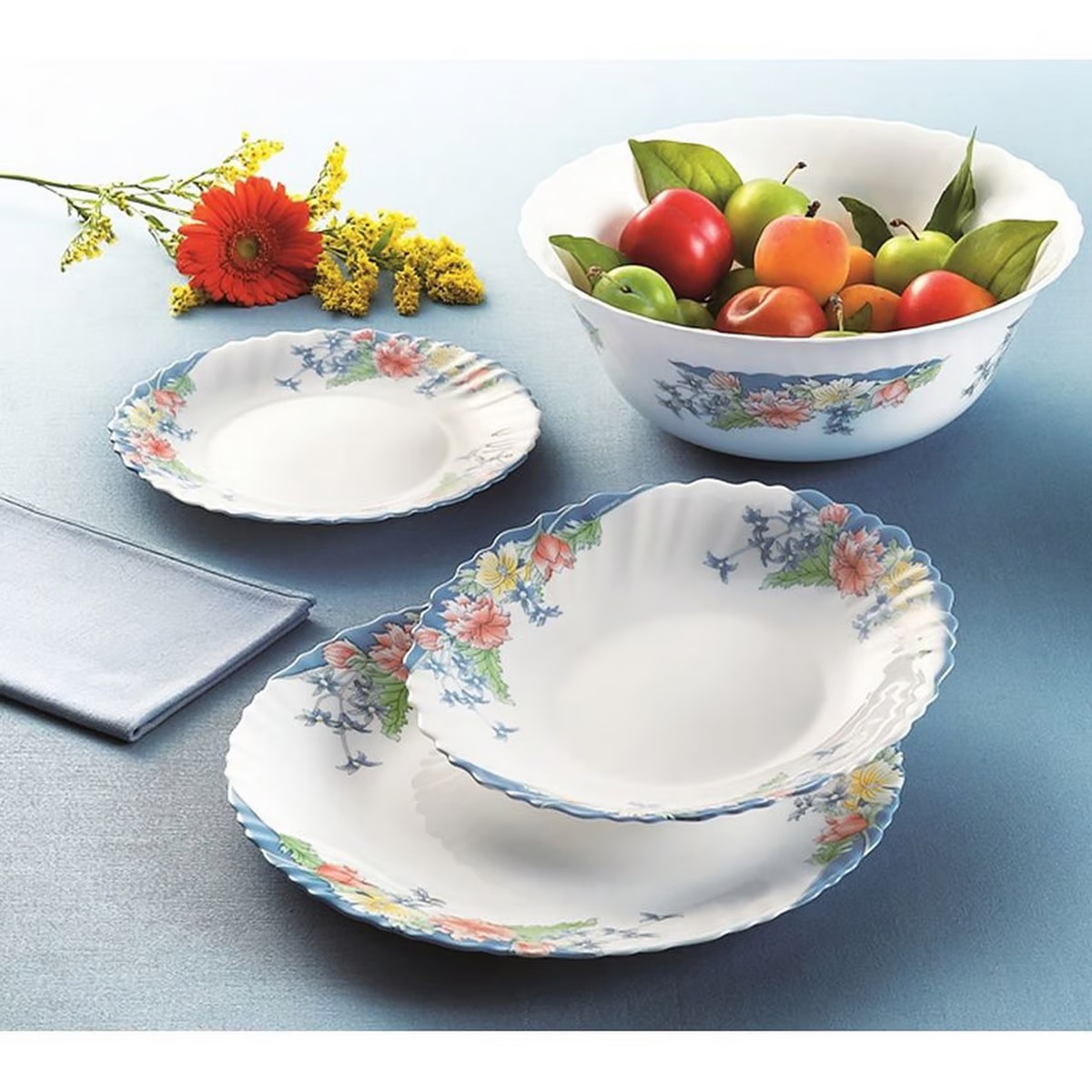 San Seng Luminarc Arcopal Florine Collection 19pcs Dinner Set Dinner Plates Bowl Cup Saucer