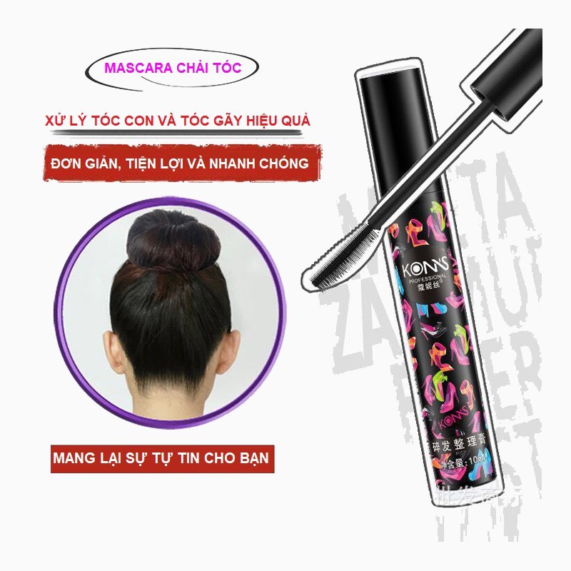 Mascara chải tóc con gọn vào nếp tạo kiểu tóc đẹp..