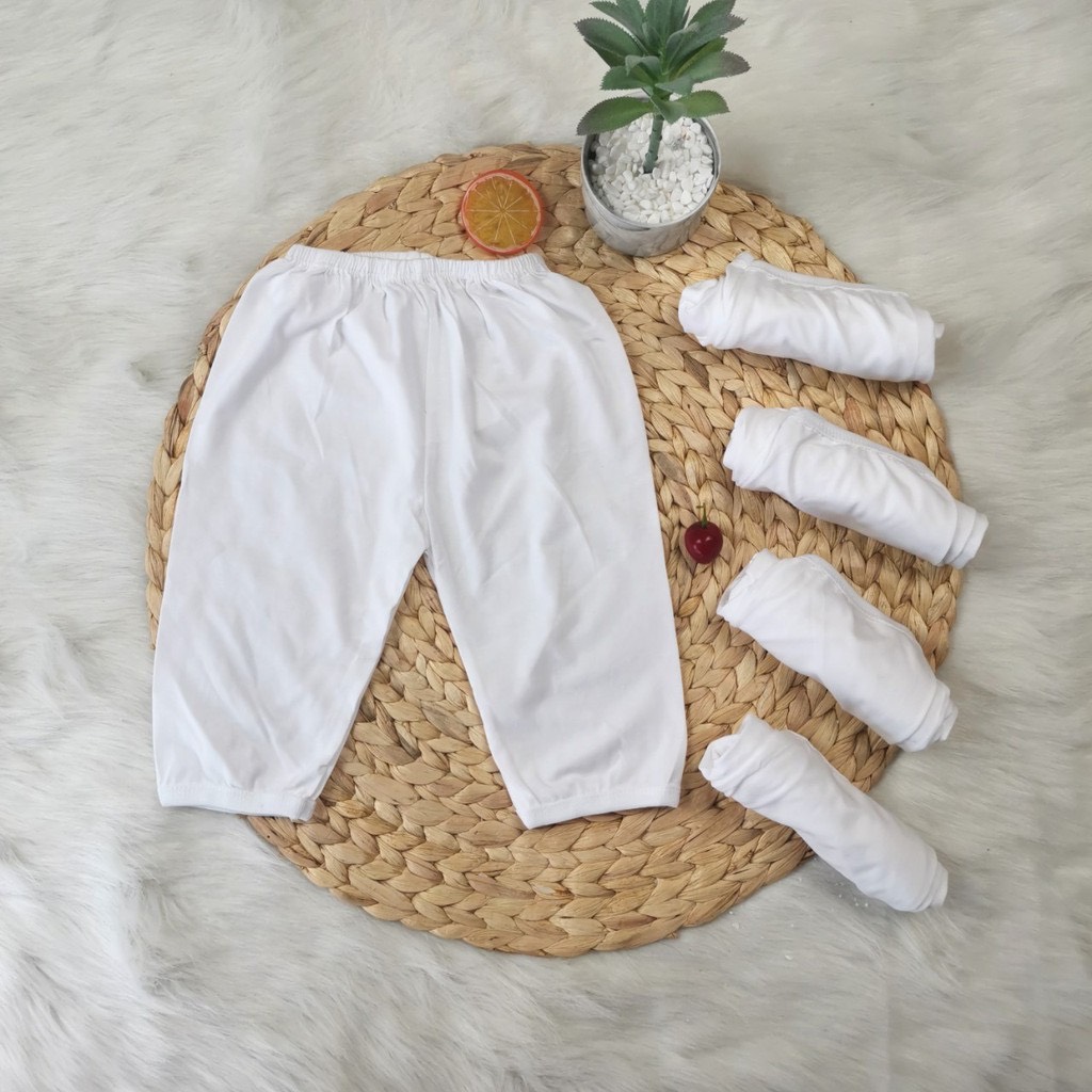 5 Quần DÀI sơ sinh Bosini / Quần dài trắng cho bé