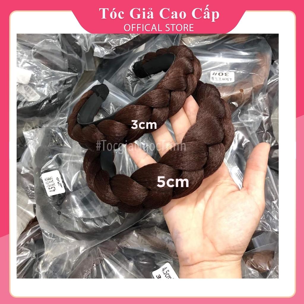 Tóc giả nữ đẹp băng đô tết tóc bấm phồng 5cm