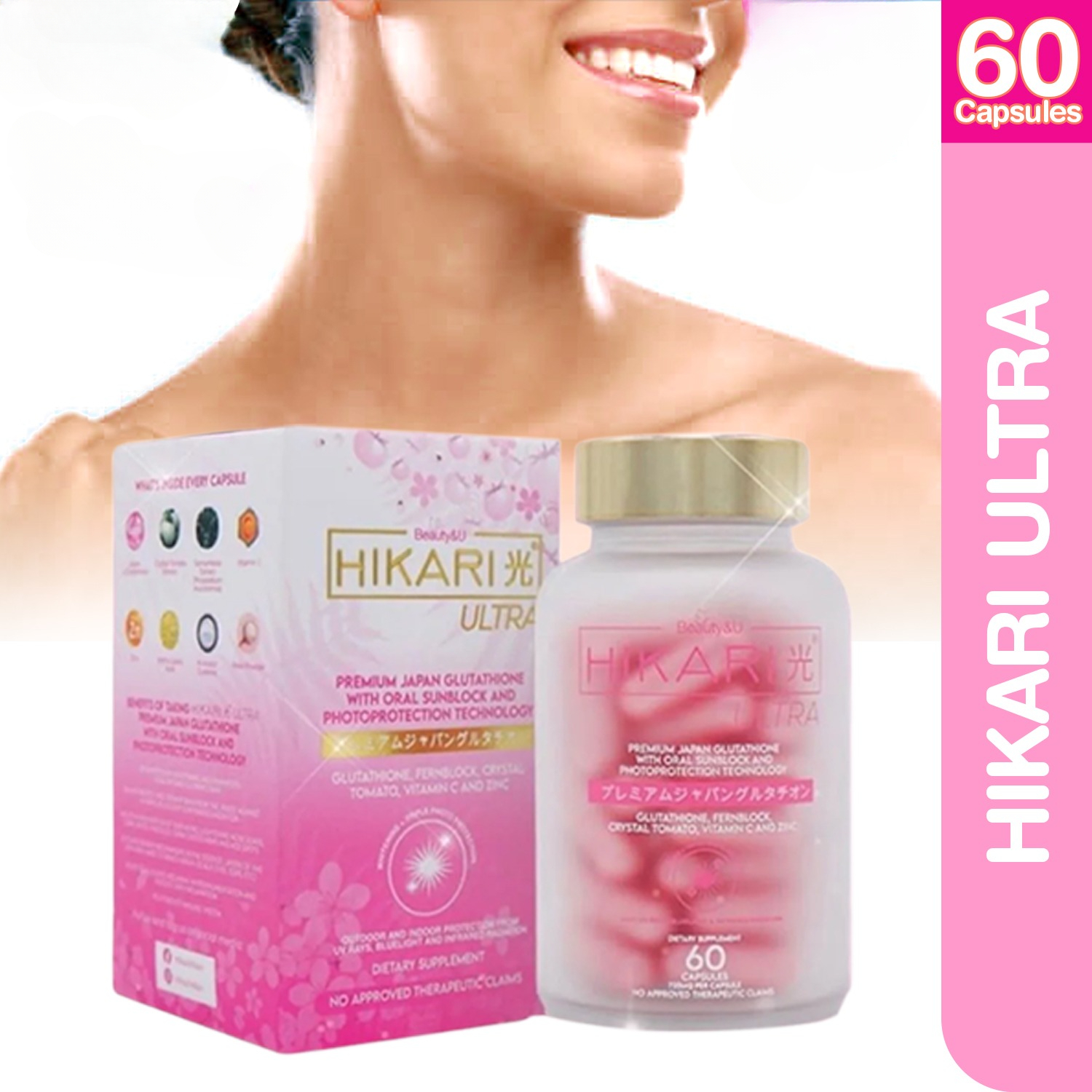 hikari glutathione fda approved philippines Ultra Capsule Original with Whitening & Sunblock for Japan Skin and Oral Sunblock 30 or 60 Capsules) Buy NO SCARS SKIN Anti Aging Cream Style:Soap