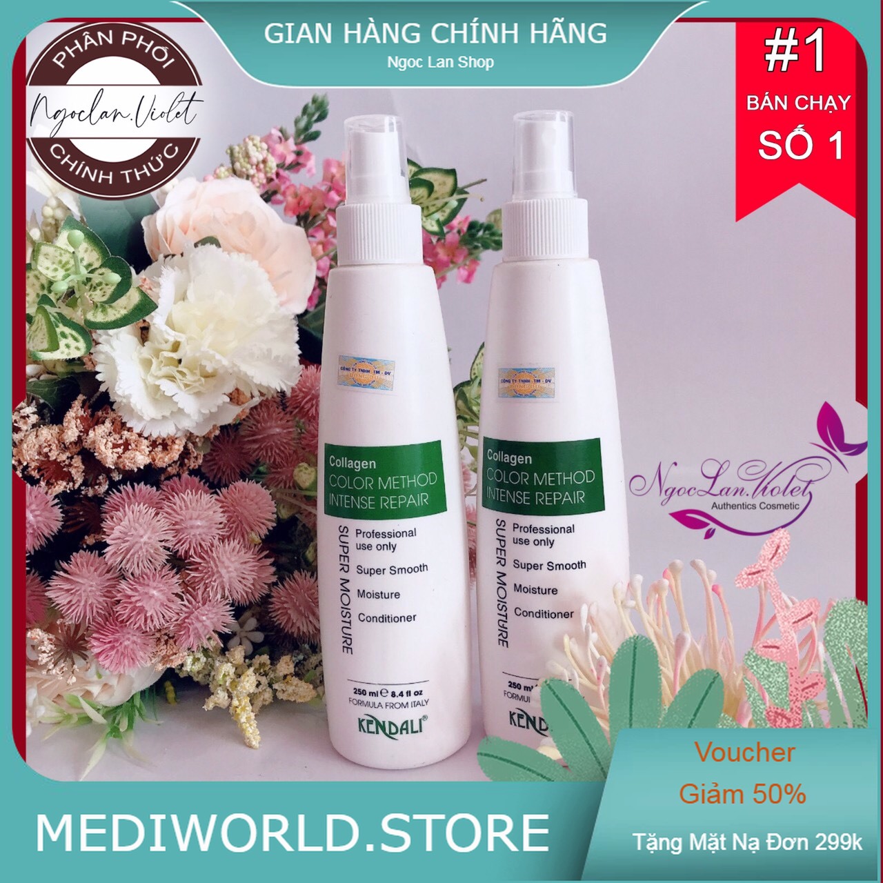 Xit dưỡng Collagen - Xịt dưỡng tóc Collagen Kendali, là sản phẩm cung cấp độ ẩm và dưỡng chất cho tóc bị hư tổn