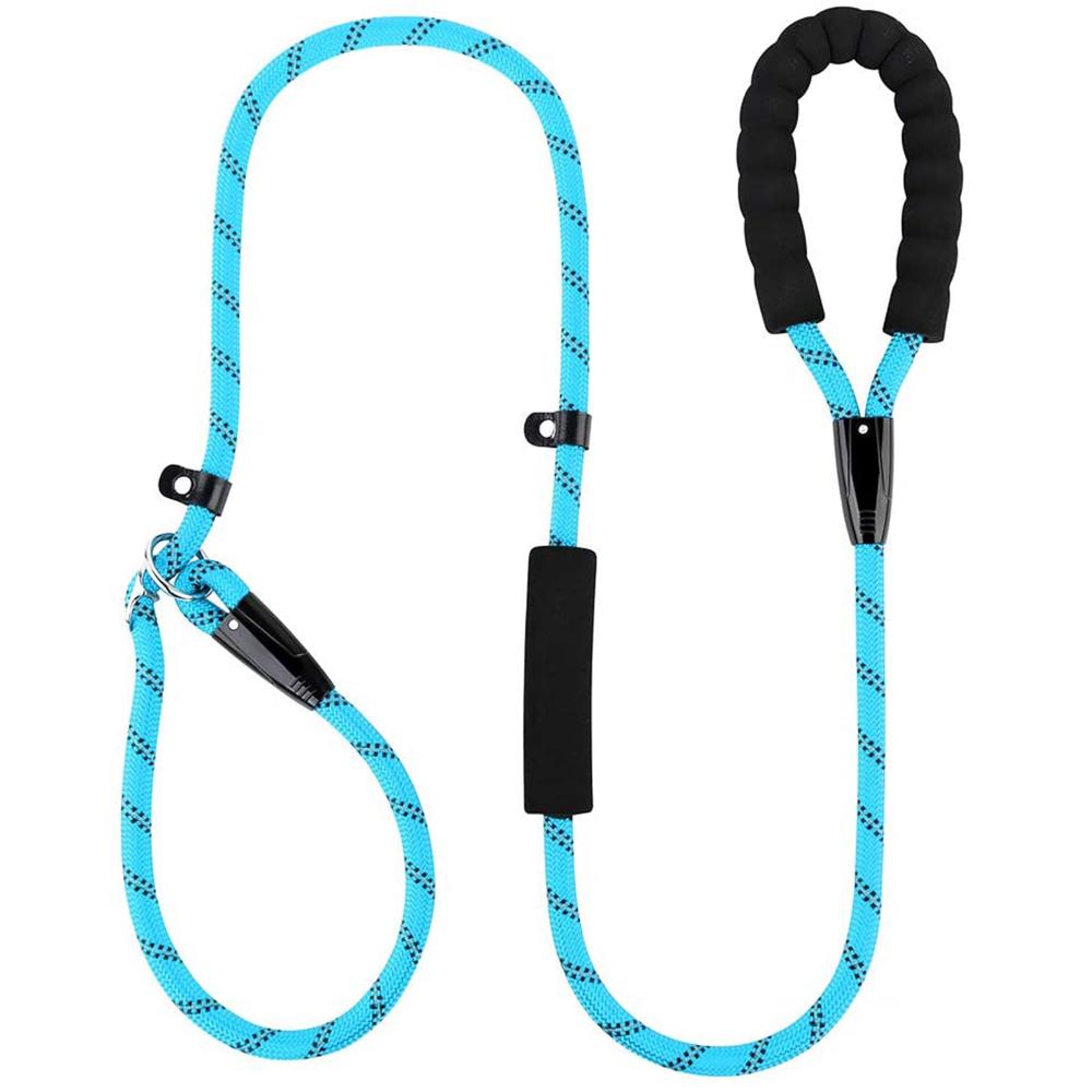 KUANGQIAN 6FT for Medium Large Dogs Comfortable Rope Leash Dog Training Leash Reflective Threads Anti-Choking with Traffic Padded Two Handles Dog Leash Slip Lead