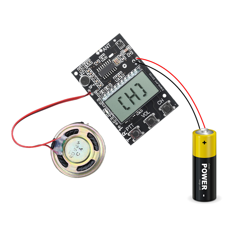 Focusai FM Bộ đàm Bảng Mạch Thu Phát tất cả-trong-một mô-đun bộ phát sóng FM mô-đun bộ thu 7 tần số 27-480Mhz DC3.3-6V