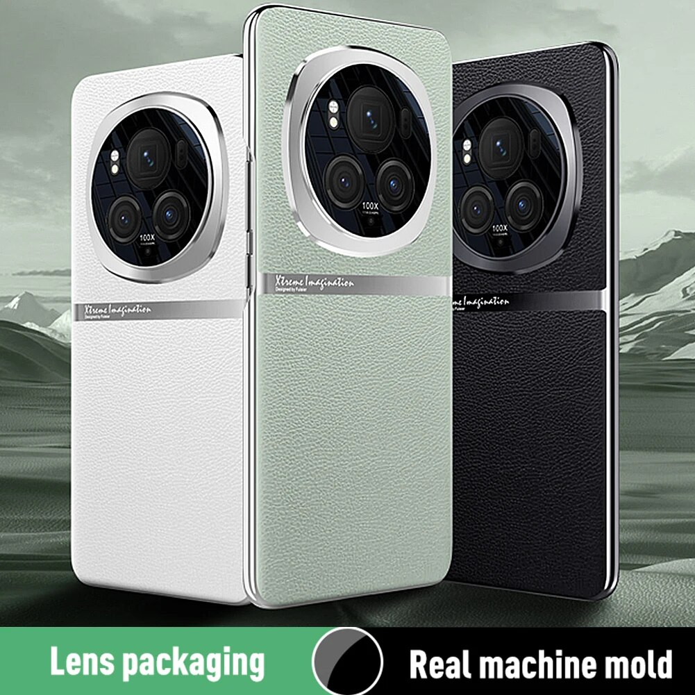 Original Leather Case For Honor Magic 6 Pro Shockproof Back Cover Plating Bumper For Huawei Magic6 Pro Hard PC Mobile Phone Case