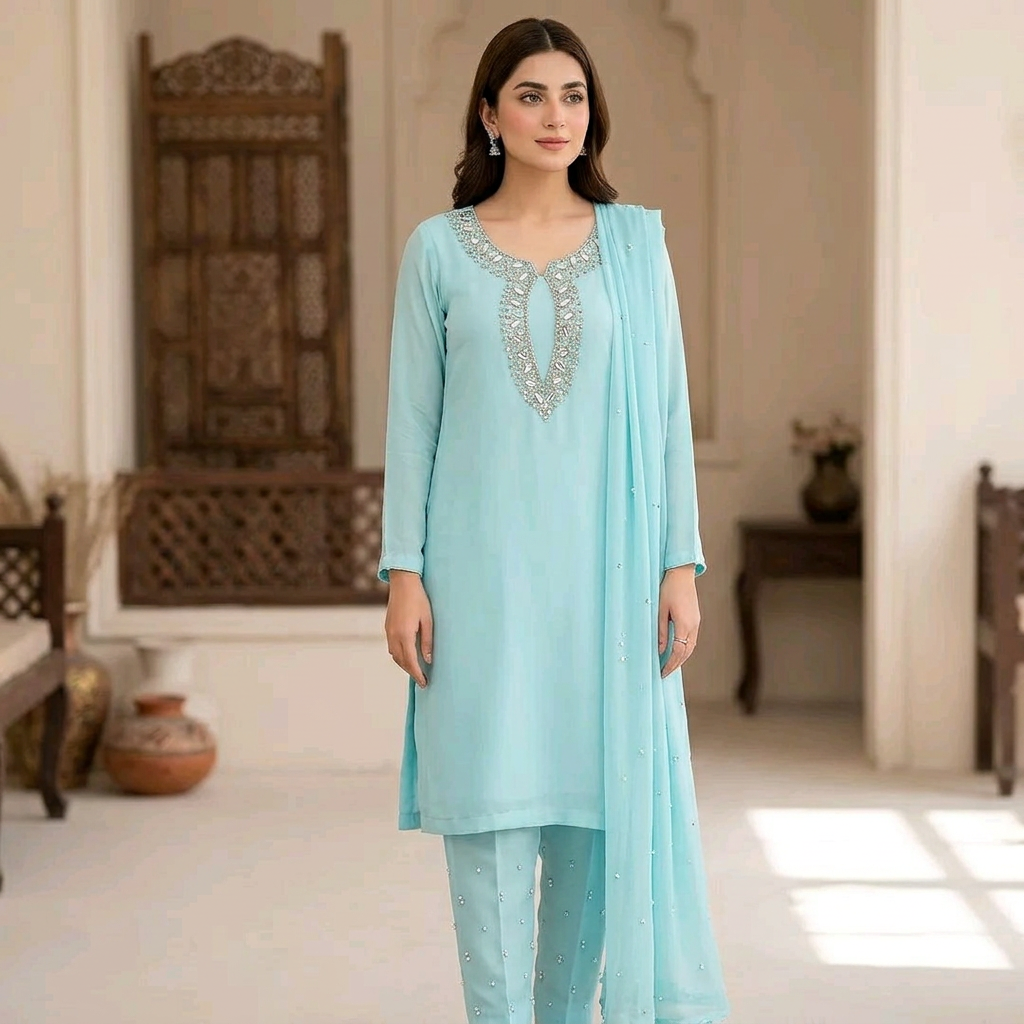 Skin Print Stitched cotton 2 Piece Shalwar Kamiz Dress (2 Piece)