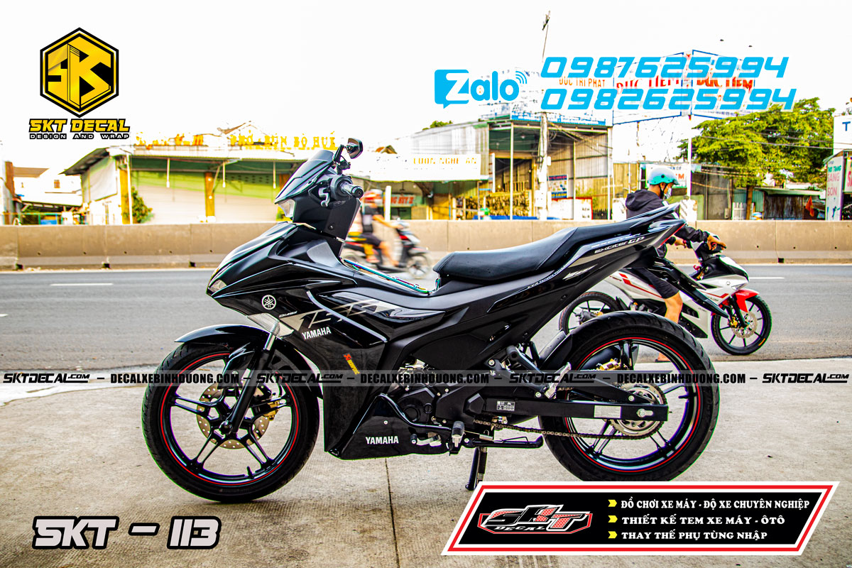 tem rời exciter 155 đen bạc phong cách zin 113