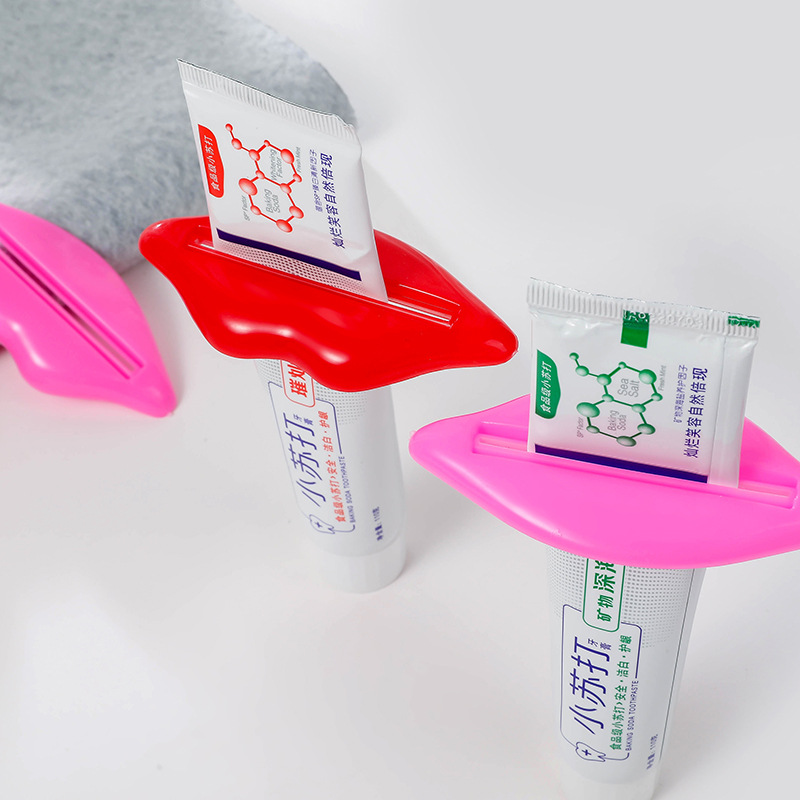 Bathroom Tube Holder Toothpaste Squeezer With Lip Design Rolling Holder For Bathroom Tubes Lip-shaped Toothpaste Accessory Easy Toothpaste Dispenser