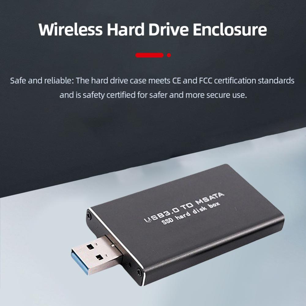 Mini MSATA Để USB 3.0 Hộp đĩa cứng 6Gbps công cụ chuyển đổi SSD Adapter Bao Vây Không Dây Pci-E Cho 30*30/50 mSATA SSD