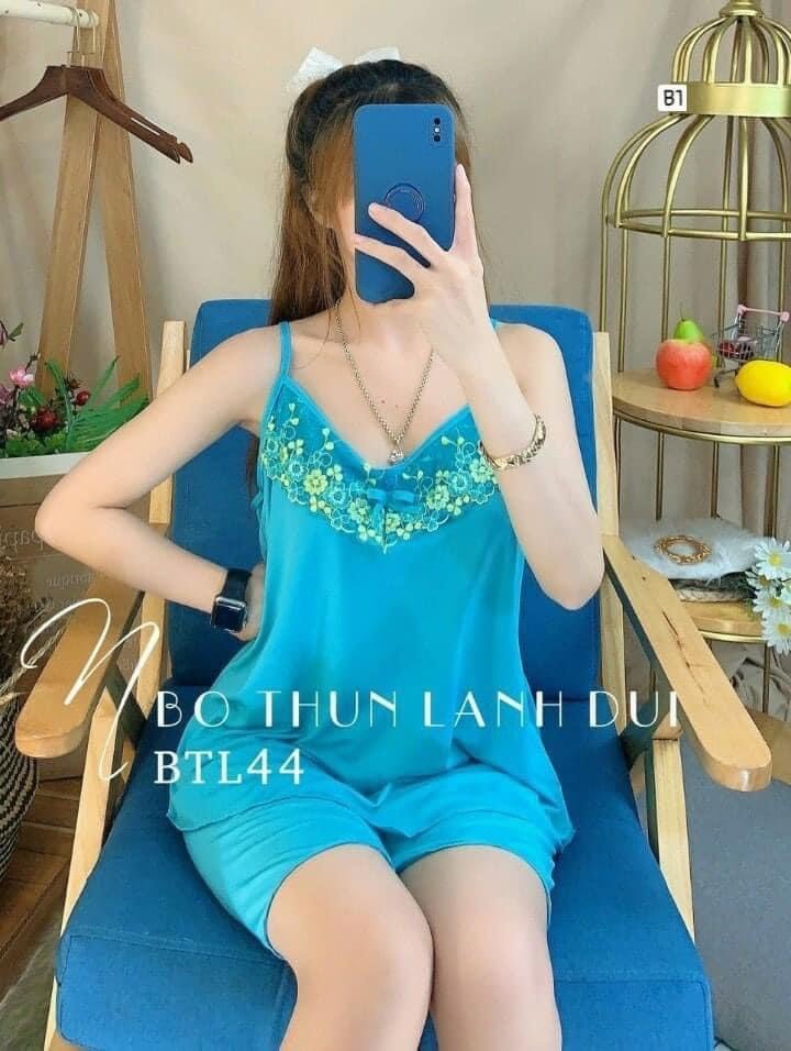 Đồ bộ thun lạnh 2 dây phối ren hoa siêu xinh