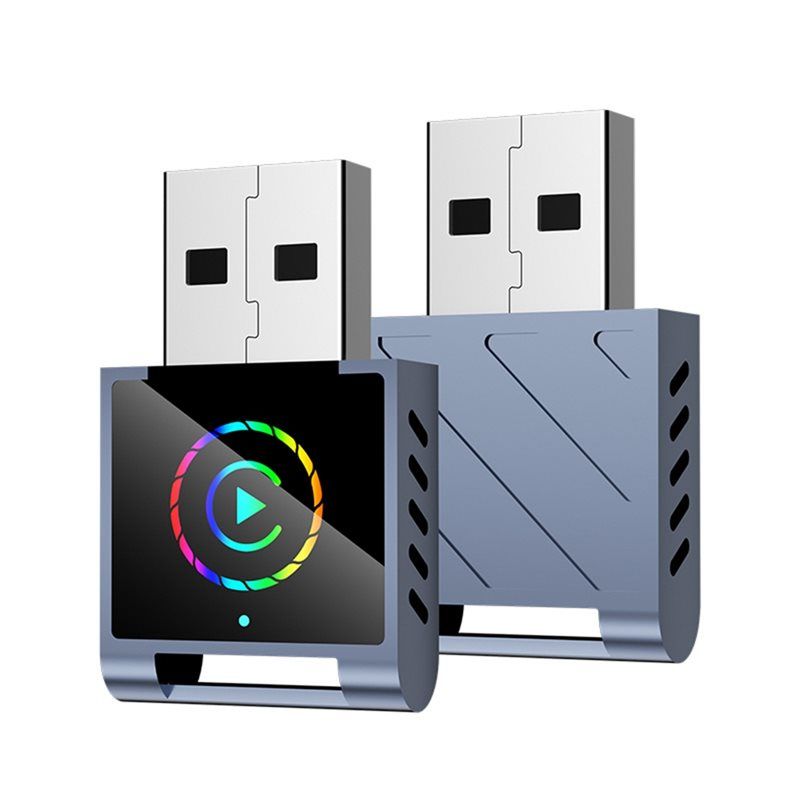 Smart AI Box 2IN1 Wireless CarPlay Android Auto Adapter RGB BT+ WIFI USB Dongle Plug Play Convert Conversion Wired to Wireless.