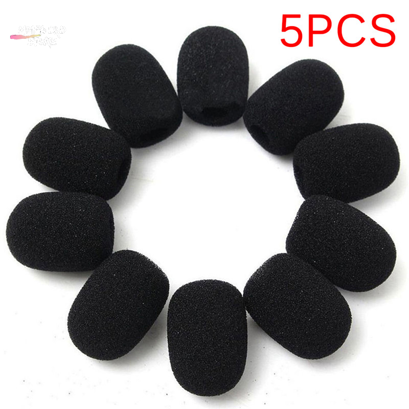 MMP6 5 miếng xốp xốp bọt biển chắn gió cho Tai nghe micro bọc mic màu đen