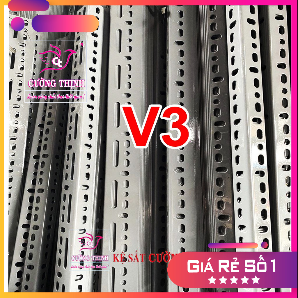 SẮT V LỖ ( V3 dài 1m, dày 1,6mm ) - Lắp ráp kệ sắt đa năng, Sắt V lỗ, Làm Kệ sắt