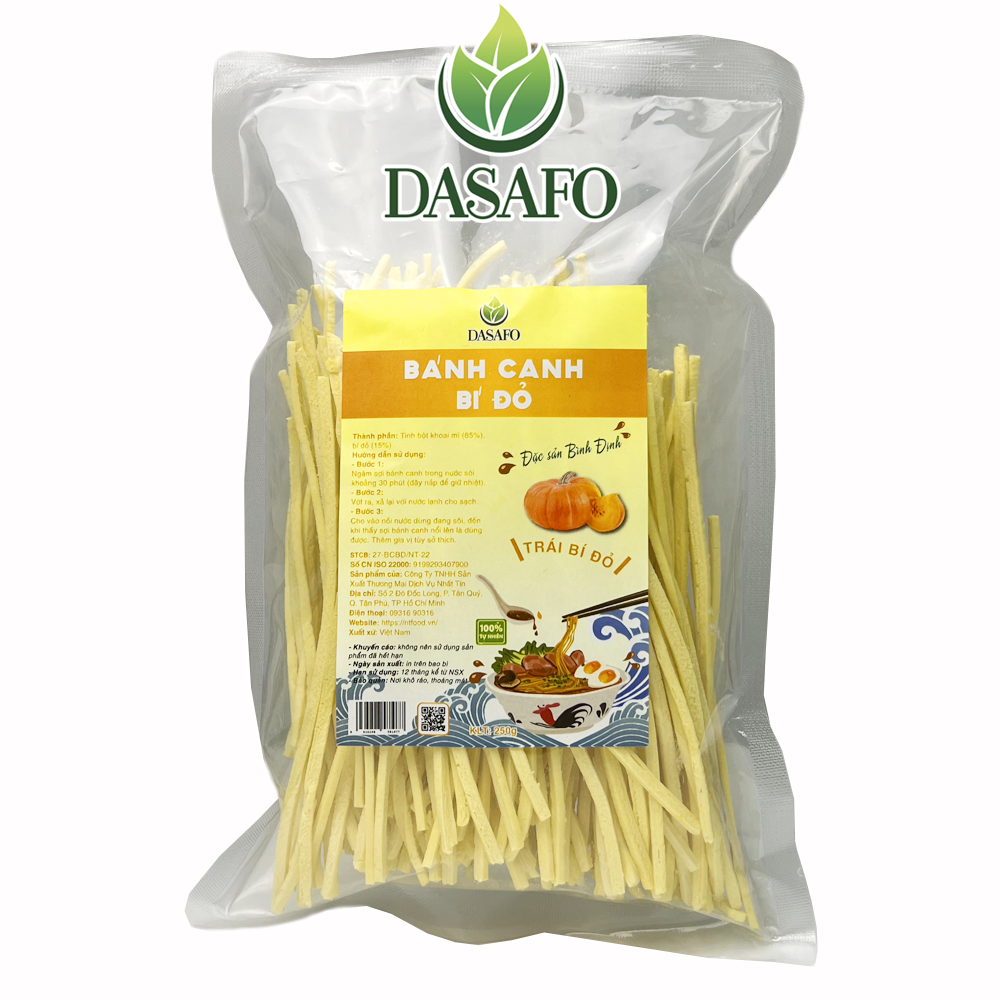 Bánh canh rau củ Bí đỏ DASAFO 250gr Tự nhiên, Healthy, Thực dưỡng